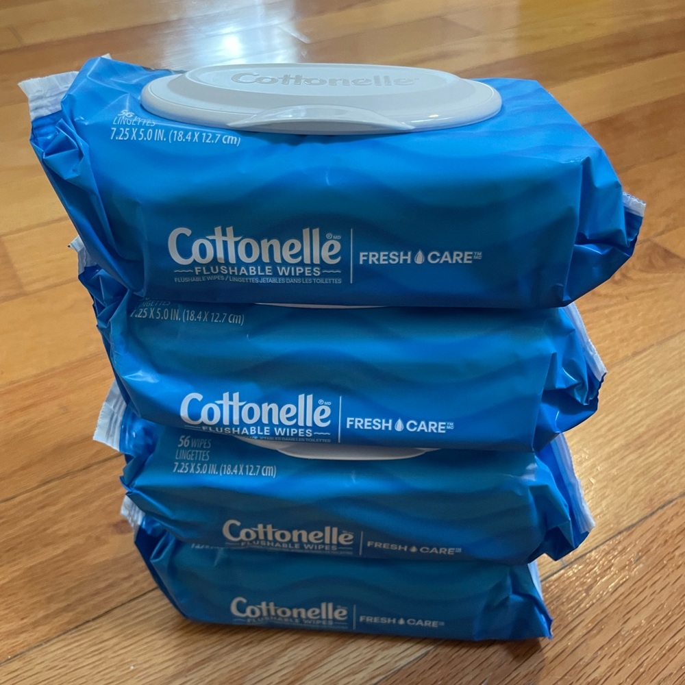 Cottonelle Flushable Wipes Bundle - 4 Packs of 56 Wipes